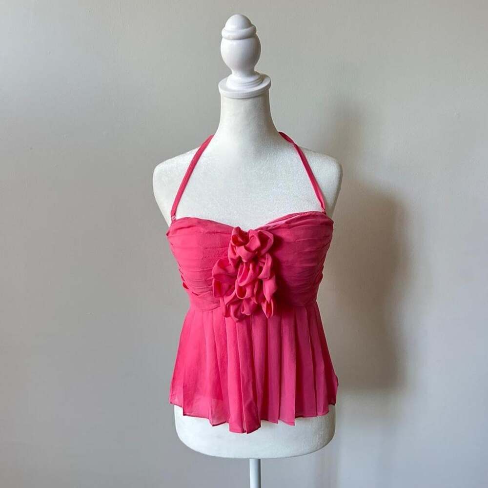 Hot pink y2k halter top